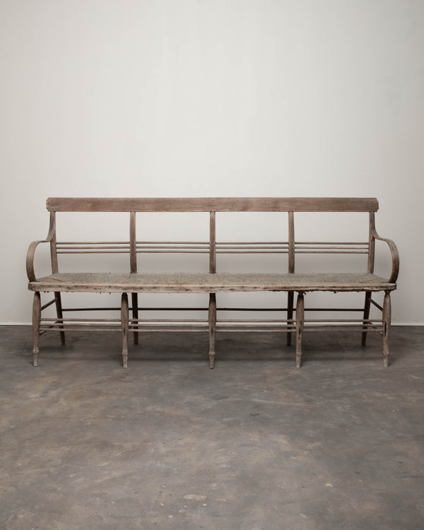 Antique Rush Seat Bench